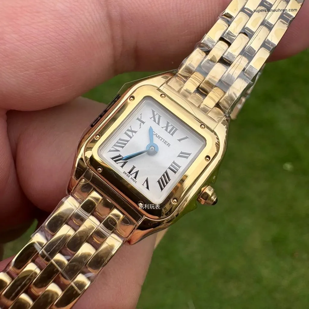 1:1 Super Clone Uhr Cartier Panthère Mini WGPN0036 Gelbgold 25×19 mm