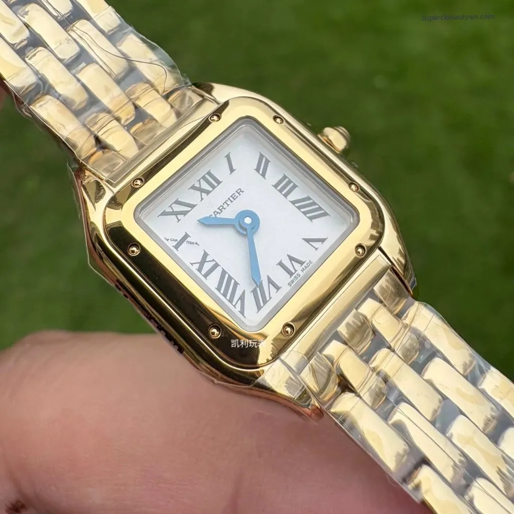 1:1 Super Clone Uhr Cartier Panthère Mini WGPN0036 Gelbgold 25×19 mm