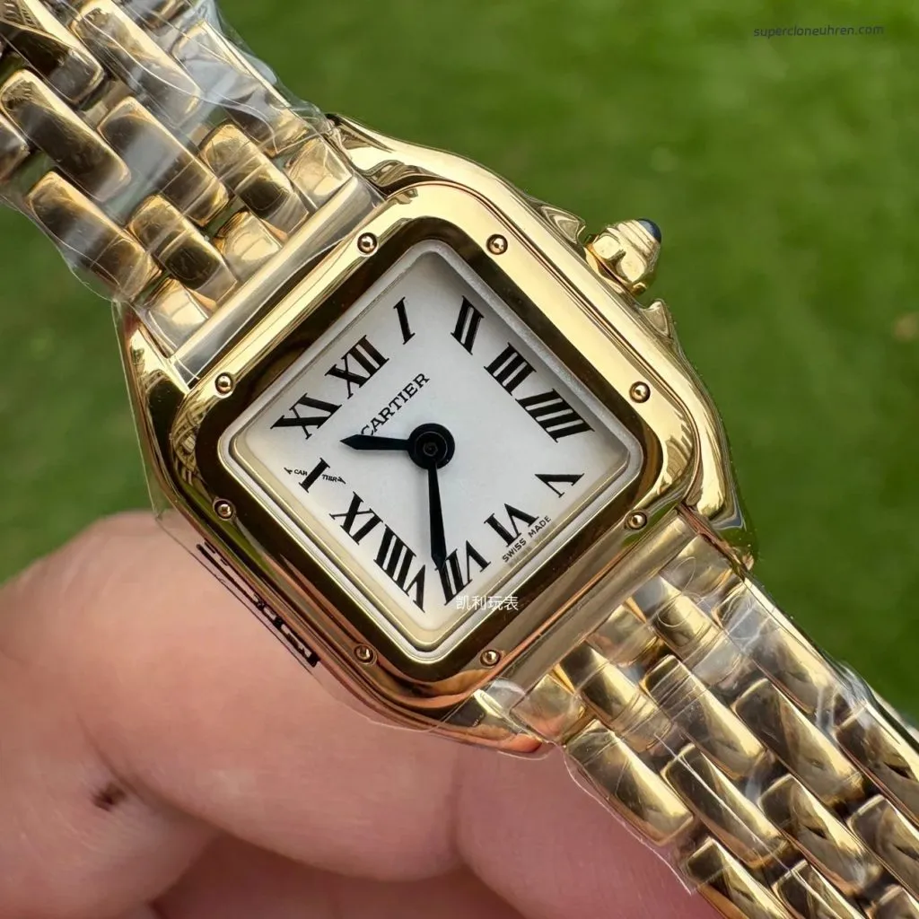 1:1 Super Clone Uhr Cartier Panthère Mini WGPN0036 Gelbgold 25×19 mm