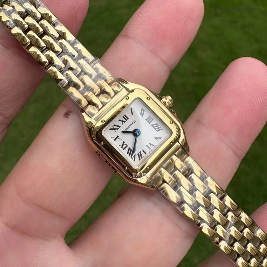 1:1 Super Clone Uhr Cartier Panthère Mini WGPN0036 Gelbgold 25×19 mm