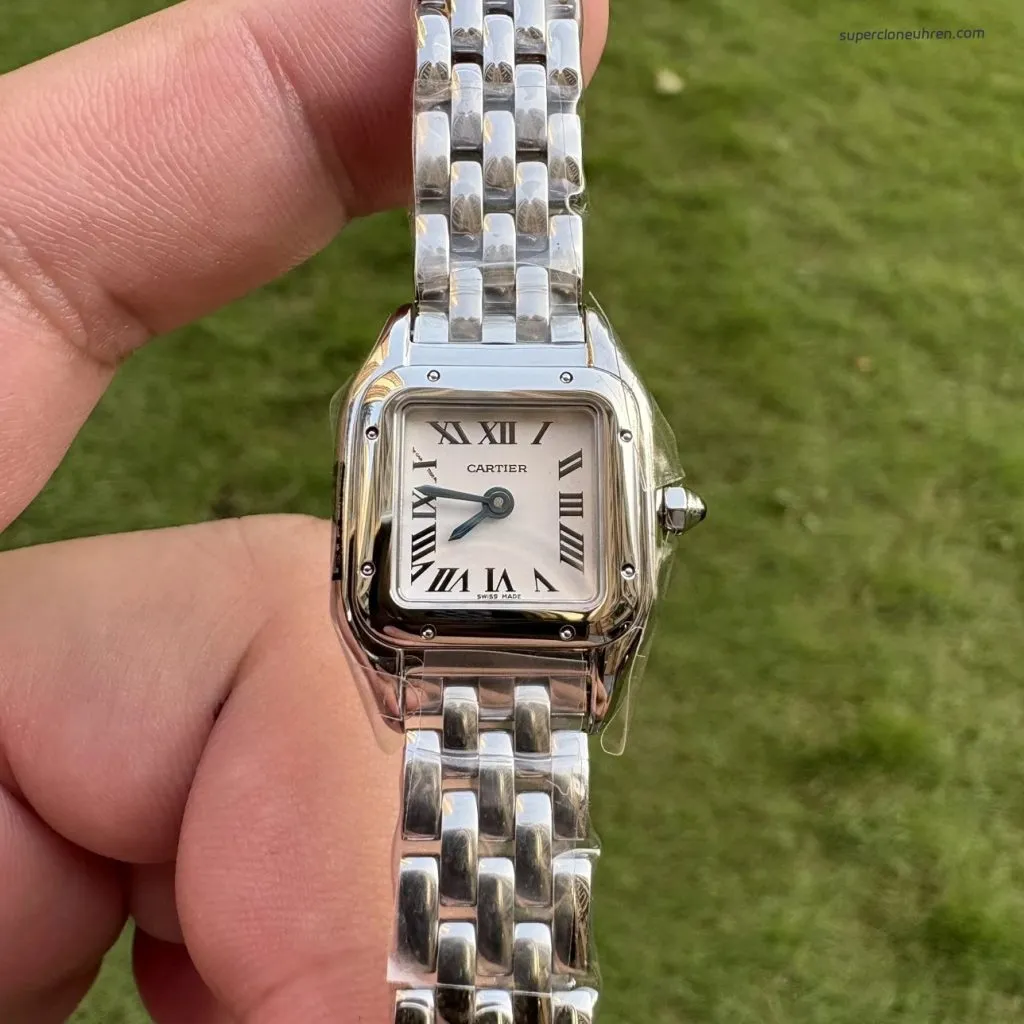 1:1 Super Clone Uhr Cartier Panthère de Cartier WSPN0012 Stahlarmband Mini 25×19 mm