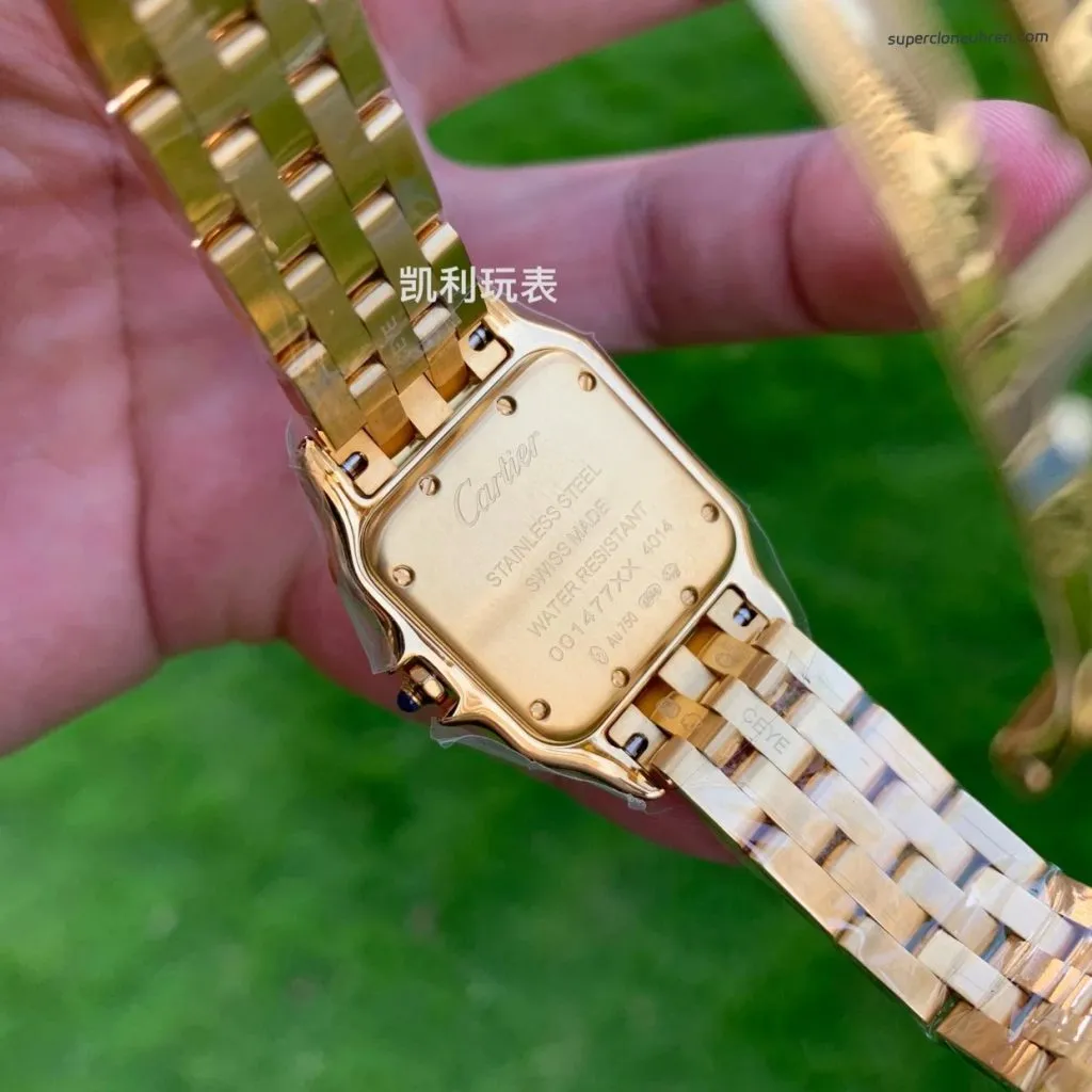 1:1 Super Clone Uhr Cartier Panthère WGPN0009 Vollgold Damenuhr 27×37 mm