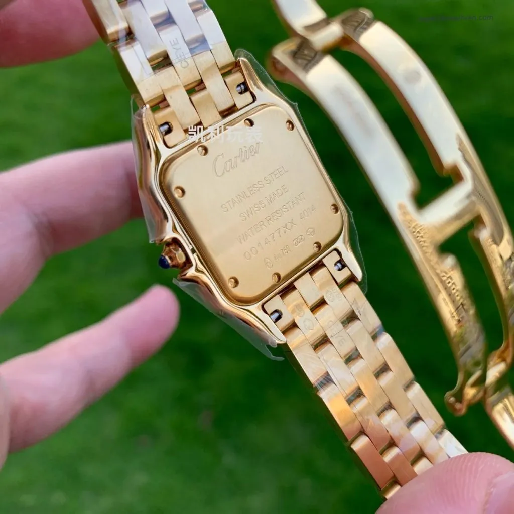 1:1 Super Clone Uhr Cartier Panthère WGPN0009 Vollgold Damenuhr 27×37 mm