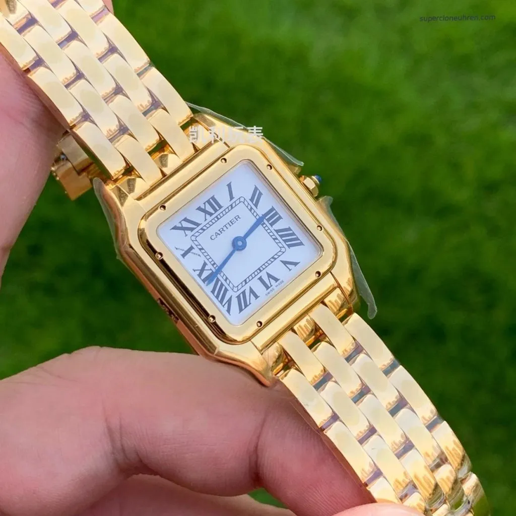 1:1 Super Clone Uhr Cartier Panthère WGPN0009 Vollgold Damenuhr 27×37 mm