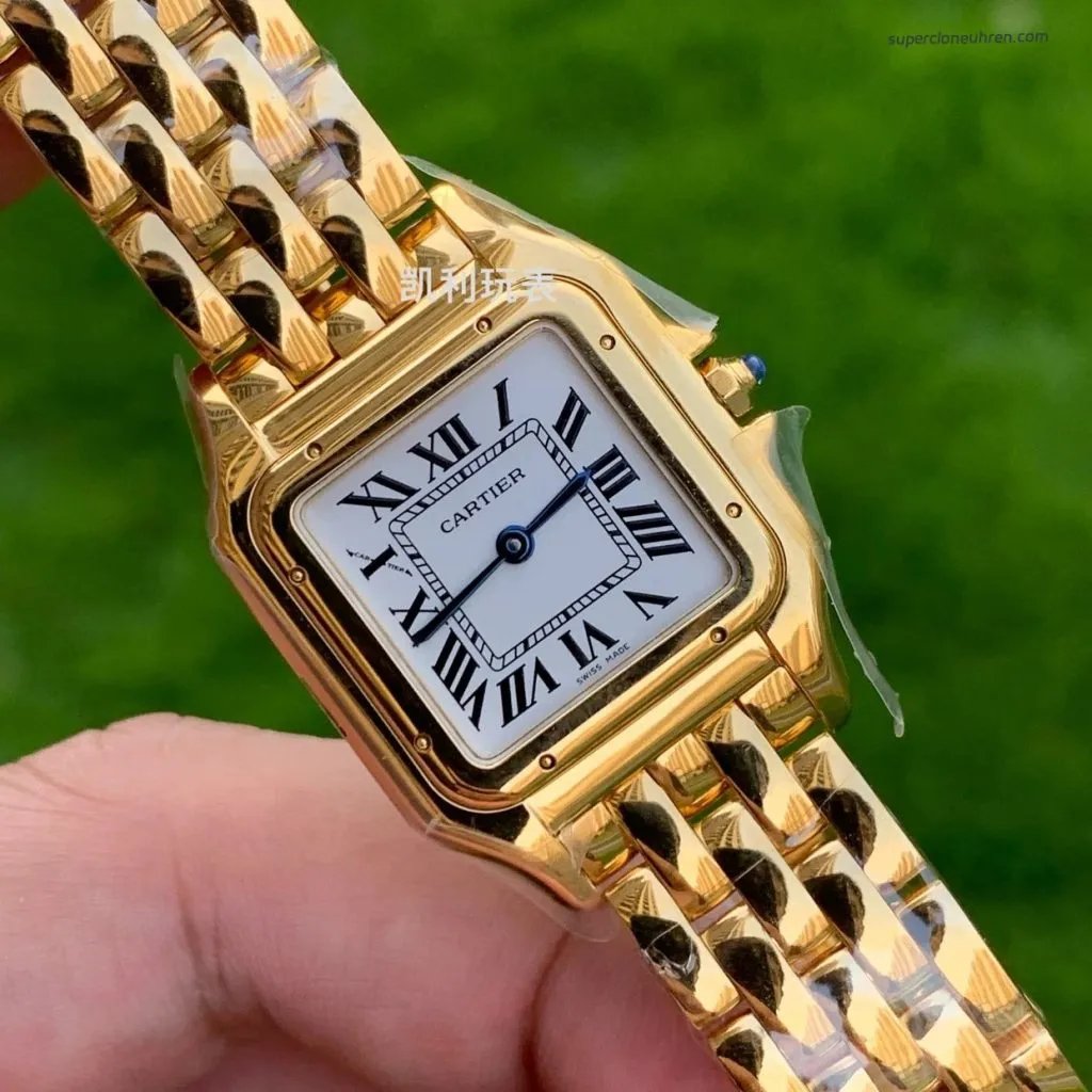 1:1 Super Clone Uhr Cartier Panthère WGPN0009 Vollgold Damenuhr 27×37 mm