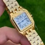 1:1 Super Clone Uhr Cartier Panthère WGPN0009 Vollgold Damenuhr 27×37 mm
