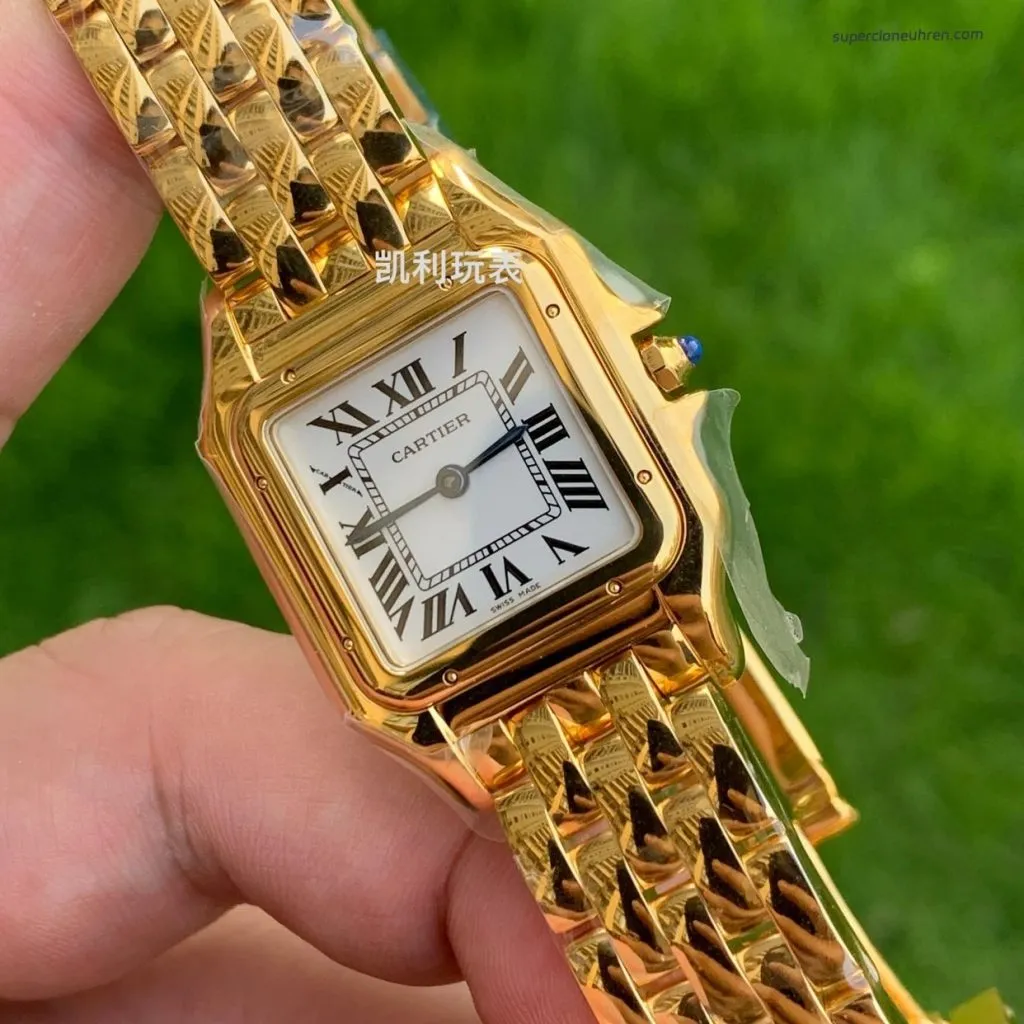 1:1 Super Clone Uhr Cartier Panthère WGPN0009 Vollgold Damenuhr 27×37 mm