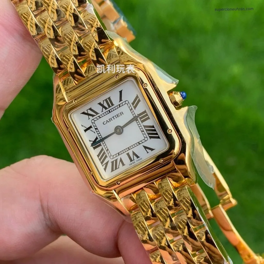 1:1 Super Clone Uhr Cartier Panthère WGPN0009 Vollgold Damenuhr 27×37 mm