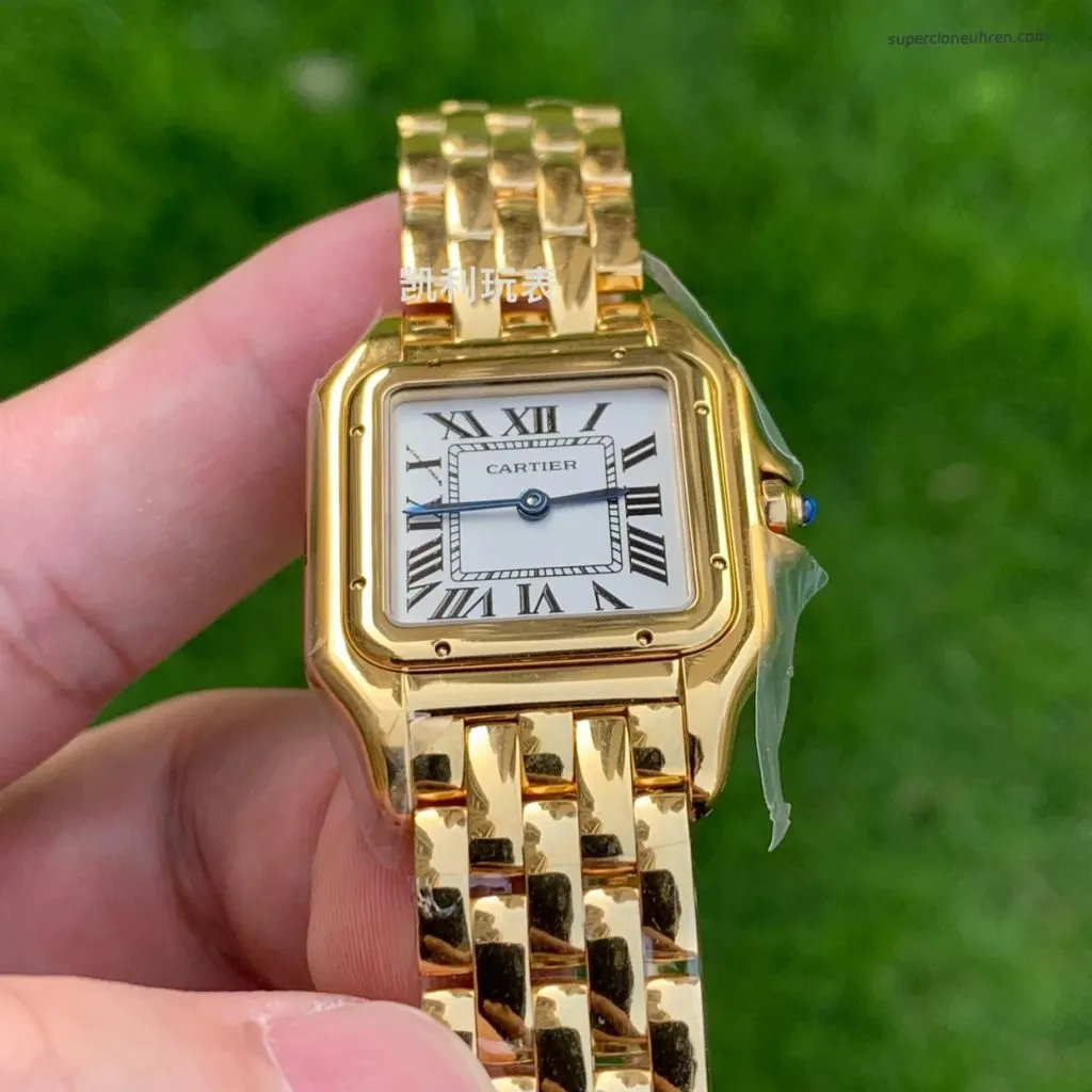 1:1 Super Clone Uhr Cartier Panthère WGPN0009 Vollgold Damenuhr 27×37 mm