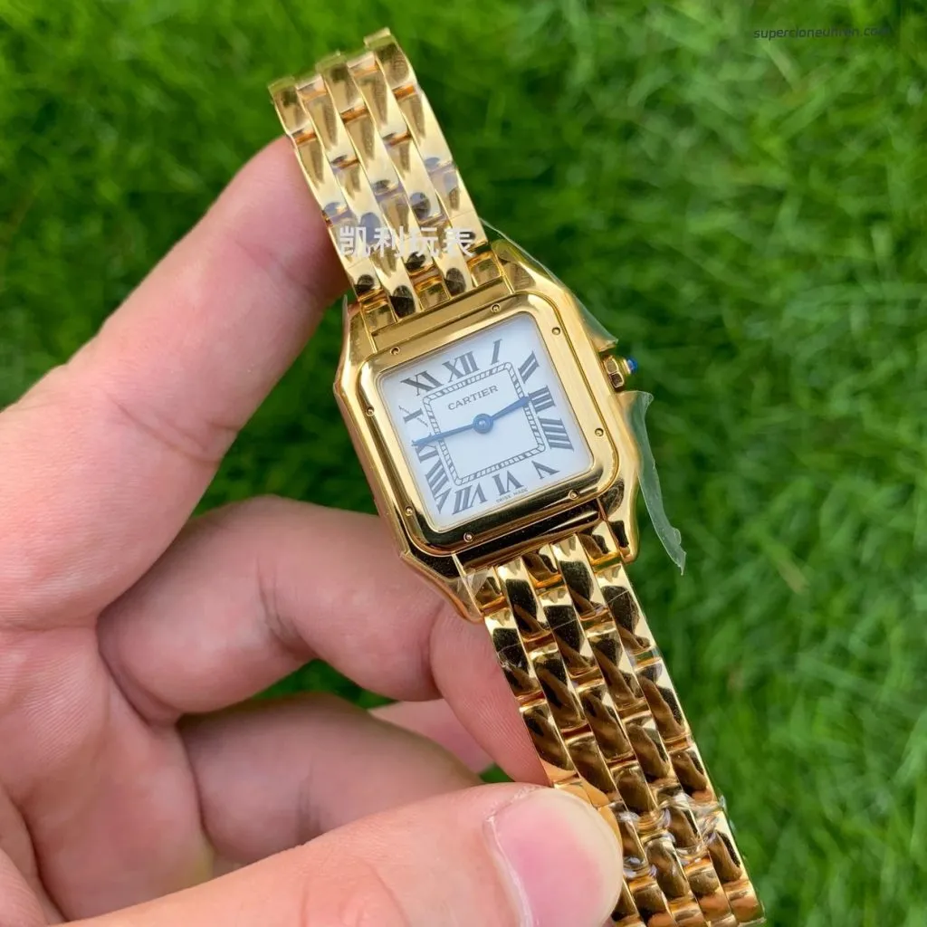 1:1 Super Clone Uhr Cartier Panthère WGPN0009 Vollgold Damenuhr 27×37 mm