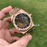 1:1 Super Clone Uhr Audemars Piguet Royal Oak 15407OR Rotgold Skelett-Zifferblatt 41mm