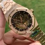 1:1 Super Clone Uhr Audemars Piguet Royal Oak 15407OR Rotgold Skelett-Zifferblatt 41mm
