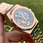 1:1 Super Clone Uhr Audemars Piguet Royal Oak 15407OR Rotgold Skelett-Zifferblatt 41mm