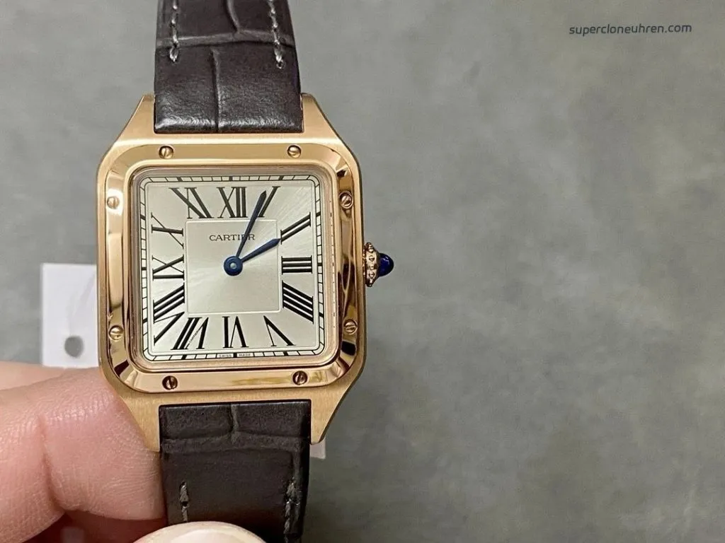 1:1 Super Clone Uhr Cartier Santos-Dumont WGSA0032 Roségold Herrenuhr 46,6×33,9mm