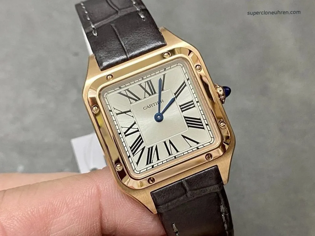 1:1 Super Clone Uhr Cartier Santos-Dumont WGSA0032 Roségold Herrenuhr 46,6×33,9mm