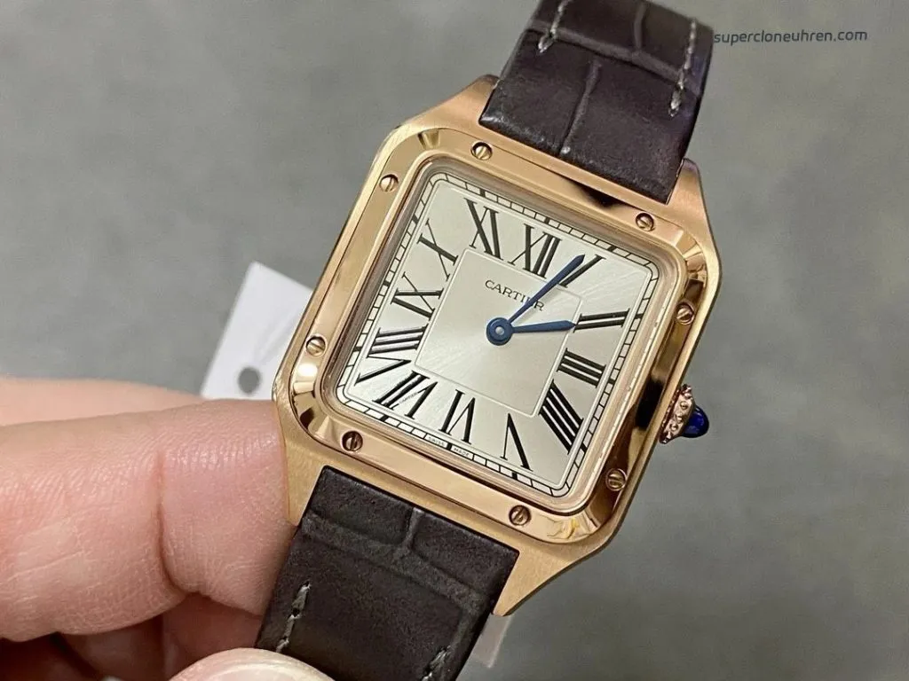 1:1 Super Clone Uhr Cartier Santos-Dumont WGSA0032 Roségold Herrenuhr 46,6×33,9mm