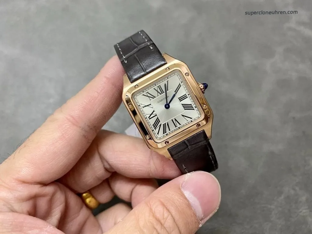 1:1 Super Clone Uhr Cartier Santos-Dumont WGSA0032 Roségold Herrenuhr 46,6×33,9mm