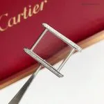 1:1 Super Clone Uhr Cartier Tank Must W4TA0017 Edelstahl mit Diamanten 33,7 × 25,5 mm