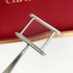 1:1 Super Clone Uhr Cartier Tank Must W4TA0017 Edelstahl mit Diamanten 33,7 × 25,5 mm