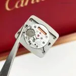 1:1 Super Clone Uhr Cartier Tank Must W4TA0017 Edelstahl mit Diamanten 33,7 × 25,5 mm