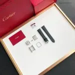 1:1 Super Clone Uhr Cartier Tank Must W4TA0017 Edelstahl mit Diamanten 33,7 × 25,5 mm