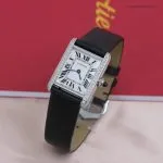 1:1 Super Clone Uhr Cartier Tank Must W4TA0017 Edelstahl mit Diamanten 33,7 × 25,5 mm