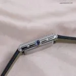1:1 Super Clone Uhr Cartier Tank Must W4TA0017 Edelstahl mit Diamanten 33,7 × 25,5 mm