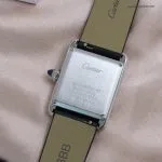 1:1 Super Clone Uhr Cartier Tank Must W4TA0017 Edelstahl mit Diamanten 33,7 × 25,5 mm