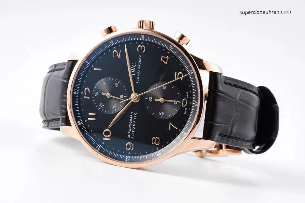 1:1 Super Clone Uhr IWC Portugieser IW371625 Roségold PVD-Gehäuse mit Chronograph