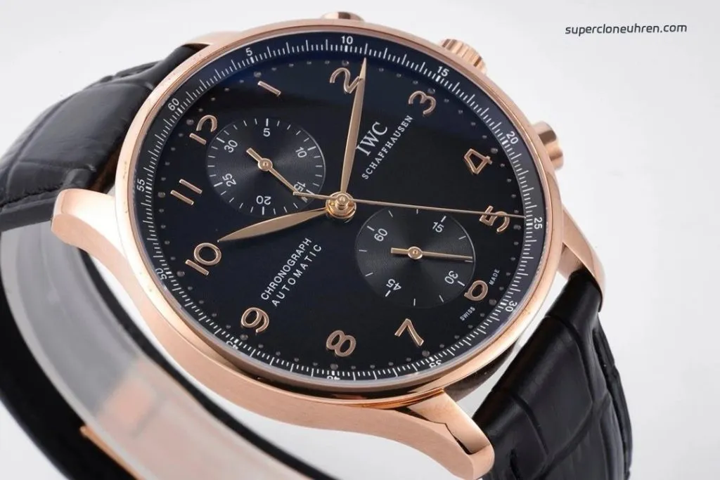 1:1 Super Clone Uhr IWC Portugieser IW371625 Roségold PVD-Gehäuse mit Chronograph