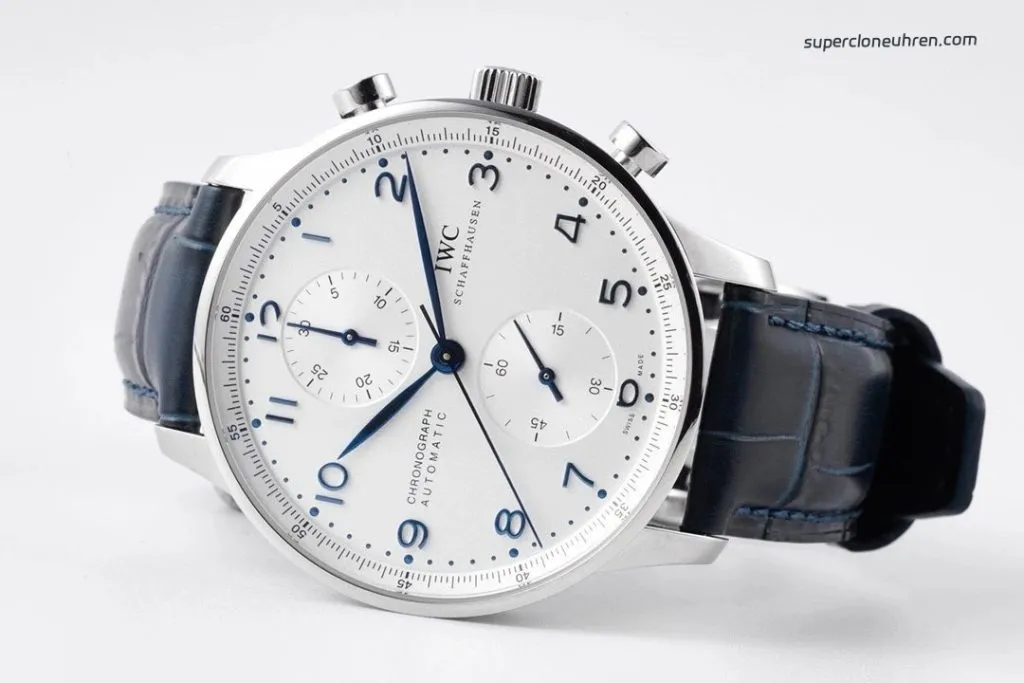 1:1 Super Clone Uhr IWC Portugieser IW371446 mit blauen Zeigern und Automatikwerk