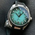 1:1 Super Clone Uhr Omega Seamaster Aqua Terra 220.32.41.21.03.001 Türkis Kautschukband 41mm