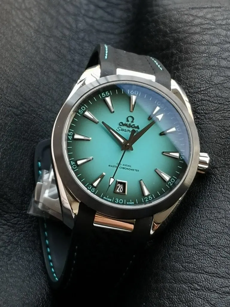 1:1 Super Clone Uhr Omega Seamaster Aqua Terra 220.32.41.21.03.001 Türkis Kautschukband 41mm