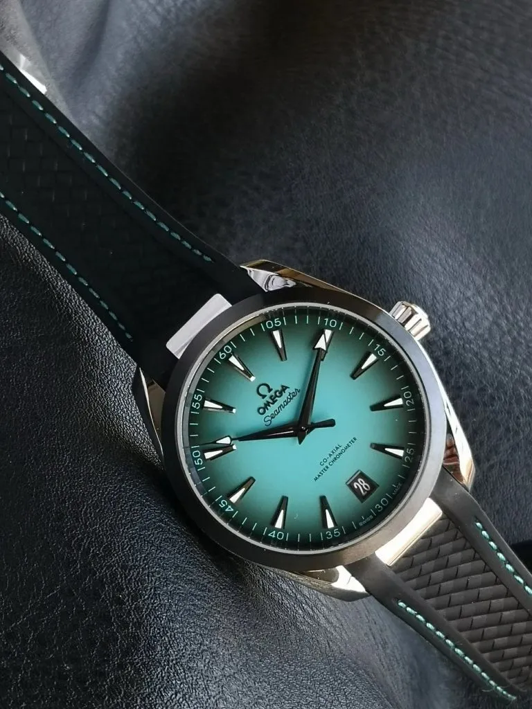 1:1 Super Clone Uhr Omega Seamaster Aqua Terra 220.32.41.21.03.001 Türkis Kautschukband 41mm