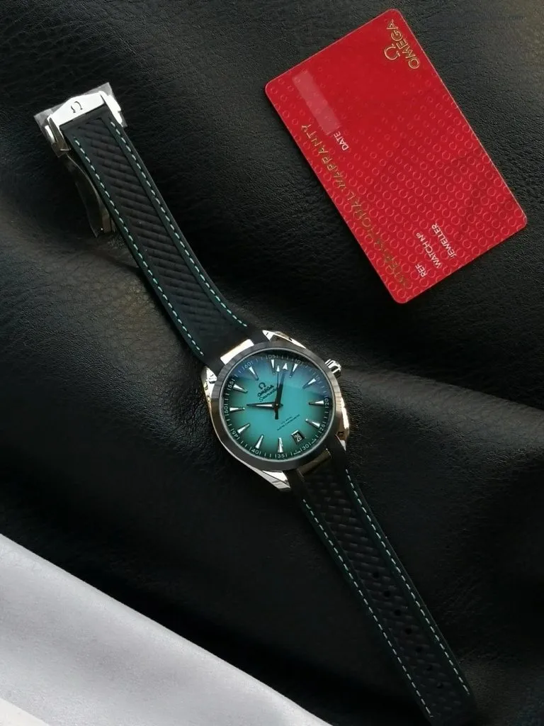 1:1 Super Clone Uhr Omega Seamaster Aqua Terra 220.32.41.21.03.001 Türkis Kautschukband 41mm