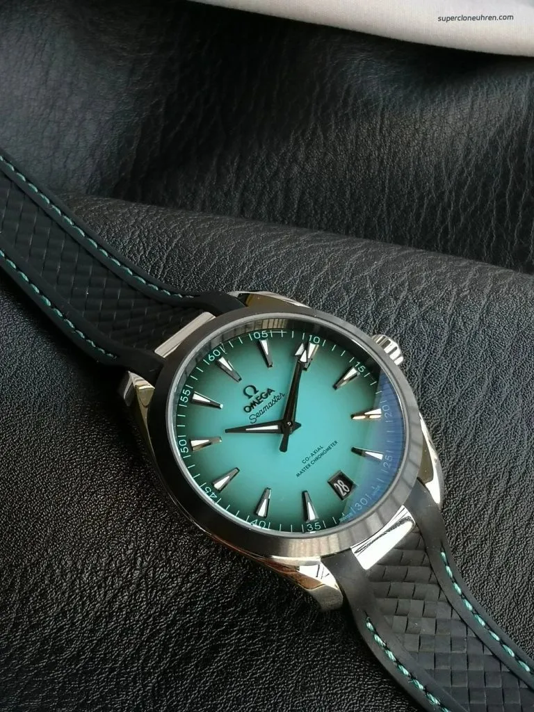 1:1 Super Clone Uhr Omega Seamaster Aqua Terra 220.32.41.21.03.001 Türkis Kautschukband 41mm