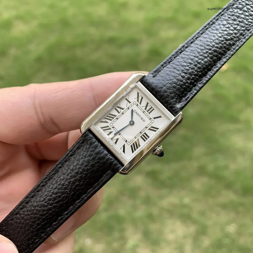 1:1 Super Clone Uhr Cartier Tank Solo WSTA0030 Weißes Zifferblatt 31×24,4 mm