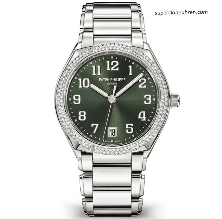 <span class="scu-card-title">1:1 Super Clone Uhr Patek Philippe Twenty~4 7300/1200A-011 Grünes Zifferblatt mit Diamantlünette 36mm</span><div class="wpkj-loop-price"><span class="wpkj-loop-currency">€</span><span class="wpkj-loop-amount">530</span></div>