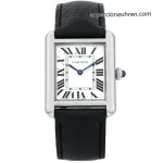 1:1 Super Clone Uhr Cartier Tank Solo WSTA0030 Weißes Zifferblatt 31×24,4 mm