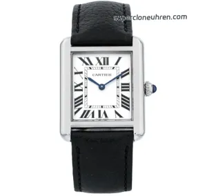1:1 Super Clone Uhr Cartier Tank Solo WSTA0030 Weißes Zifferblatt 31×24,4 mm