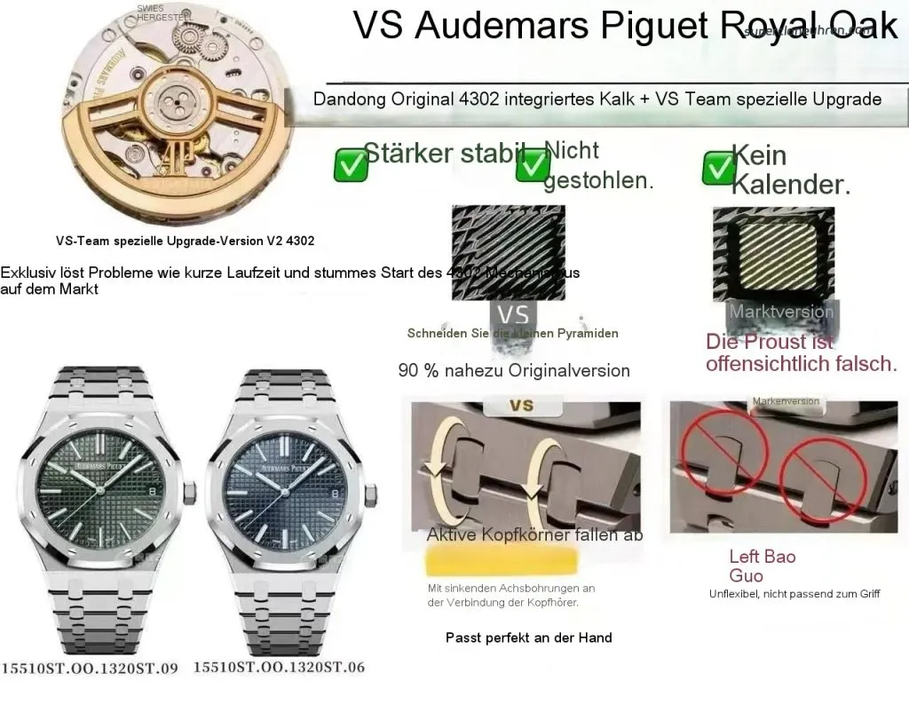 1:1 Super Clone Uhr Audemars Piguet Royal Oak 15510ST.OO.1320ST.06 Blaues Zifferblatt Edelstahl 41mm