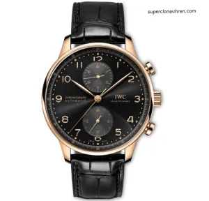1:1 Super Clone Uhr IWC Portugieser IW371625 Roségold PVD-Gehäuse mit Chronograph