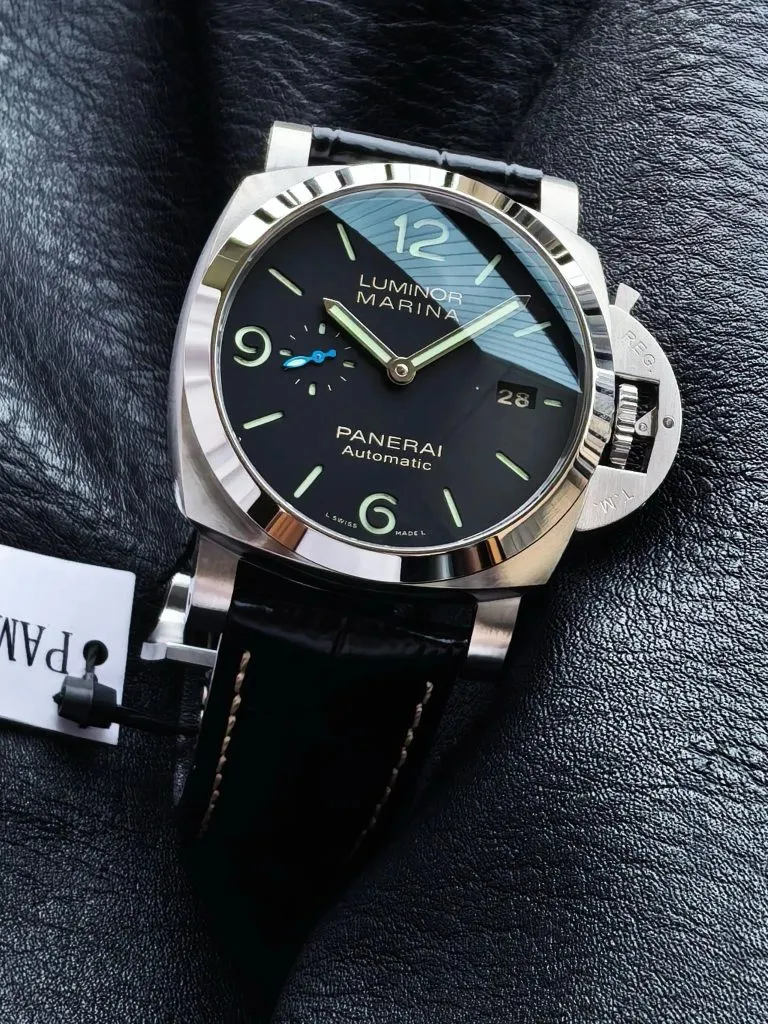 1:1 Super Clone Uhr Panerai Luminor Marina PAM01312 Blaue Sekunde Edelstahl 44mm