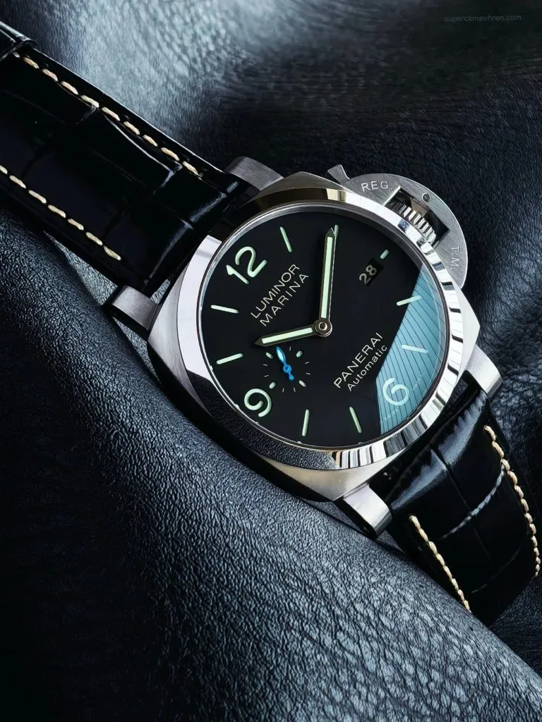 1:1 Super Clone Uhr Panerai Luminor Marina PAM01312 Blaue Sekunde Edelstahl 44mm