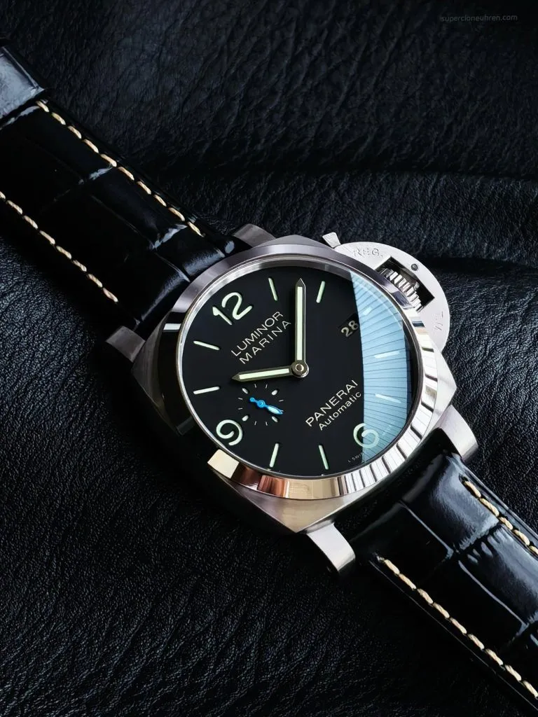 1:1 Super Clone Uhr Panerai Luminor Marina PAM01312 Blaue Sekunde Edelstahl 44mm