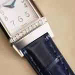 1:1 Super Clone Uhr Jaeger-LeCoultre Reverso Q3288422 mit echten Diamanten und Krokodillederarmband
