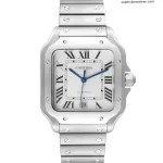 1:1 Super Clone Uhr Cartier Santos WSSA0009 Edelstahl Blaue Zeiger 39,8 mm