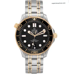 1:1 Super Clone Uhr Omega Seamaster 300 210.20.42.20.01.002 Schwarz-Gold Zweifarbig 42mm