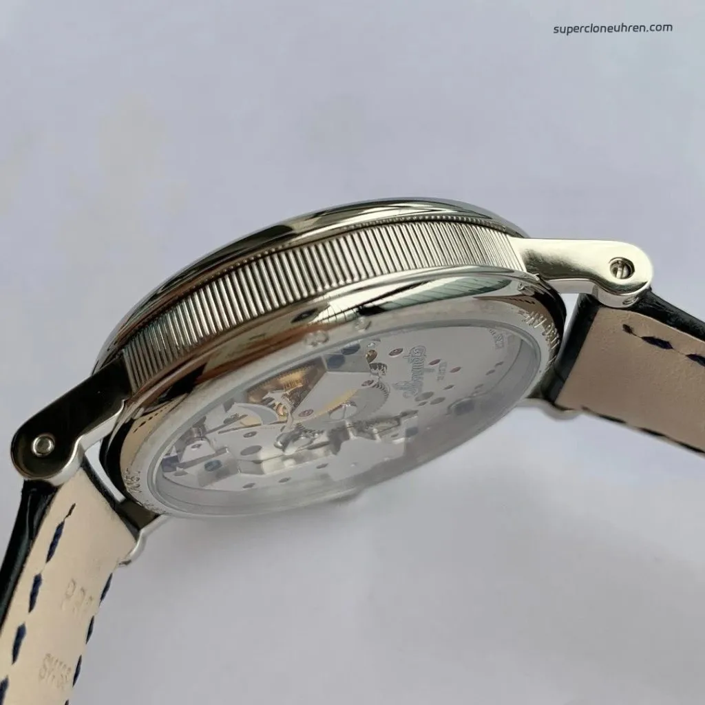 1:1 Super Clone Uhr Breguet Tradition 7057BB/G9/9W6 Skelettzifferblatt Grau 40mm