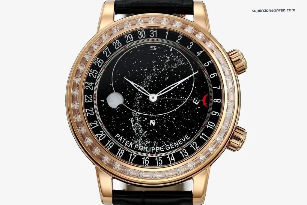 1:1 Super Clone Uhr Patek Philippe Celestial 6104R-001 Roségold mit Diamanten 44mm